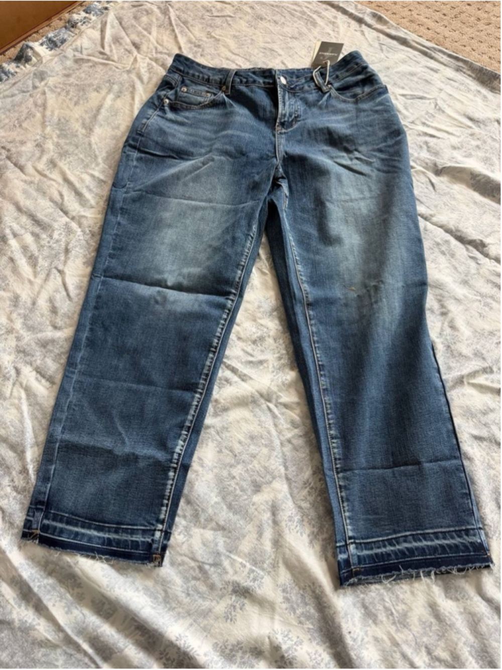Flamingals Straight Leg Cropped Jeans Mid Waist Denim Pants XL
